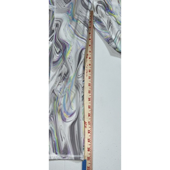 Athleta Capris Grey Marble With Iridescent Coloring Womens Small Zip Pockets - Picture 9 of 9